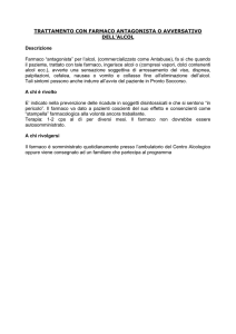 trattamento con farmaco antagonista o avversativo dell`alcol