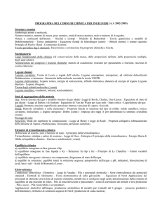 PROGRAMMA DEL CORSO DI CHIMICA PER INGEGNERI (A