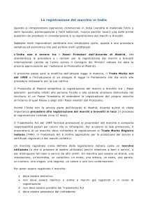 La registrazione del marchio in India
