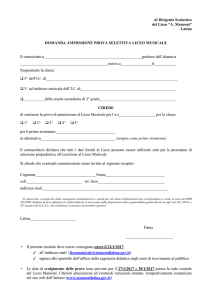 Modulo richiesta test ammissione Liceo Musicale