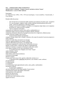 Gruppo di lavoro centrato sul tema “Acqua”