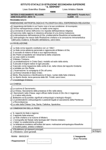 Religione PROGRAMMA SVOLTO V D