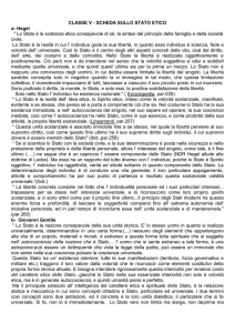 CLASSE V - SCHEDA SULLO STATO ETICO