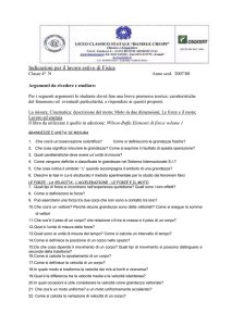 Indicazioni per il lavoro estivo di Fisica
