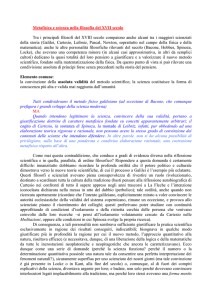 Metafisica e scienza nella filosofia del `600