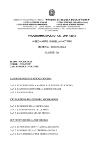 sociologia - Liceo Duca D`Aosta