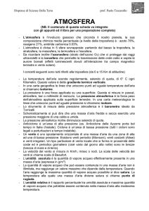 ATMOSFERA (I CONCETTI FONDAMENTALI)