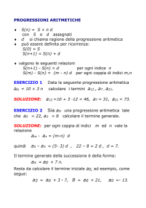 EserciziSuccessioni - Dipartimento di Matematica