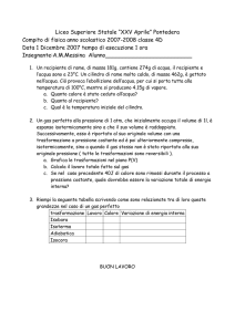 esercizi calore e 1°principio - Liceo Scientifico XXV Aprile