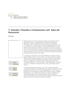 T. Valentini, Filosofia e Cristianesimo nell`Italia del