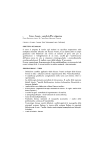 Scienze forensi e tecniche dell`investigazione