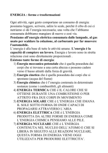 ENERGIA : forme e trasformazioni