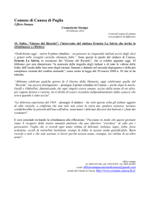 Ufficio Stampa - Comune di Canosa di Puglia