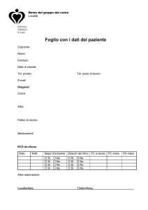 Foglio con i dati del paziente