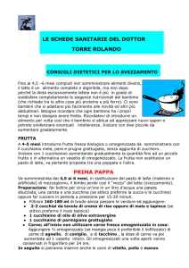 Consigli dietetici per lo "svezzamento"