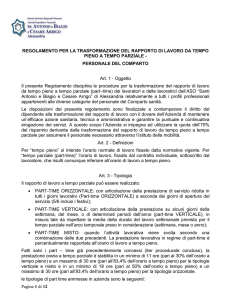 bozza del regolamento per la gestione del part-time