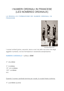 i numeri ordinali in francese
