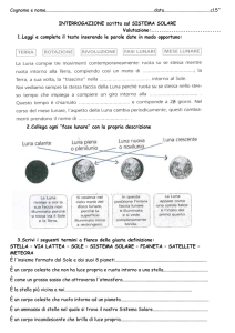 Interrogazione scritta sul sistema solare