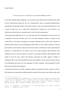 Sandro Mancini Il significato della contingenza nel pensiero di