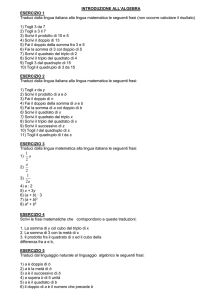 ESERCIZI_ALGEBRA - Laboratorio nel web