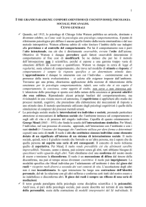 I TRE GRANDI PARADIGMI: COMPORTAMENTISMO (E