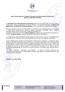 Nuova banca dati per studenti e docenti del Dipartimento di