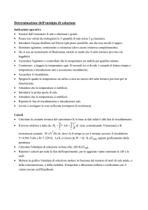 Determinazione dell`entalpia di soluzione