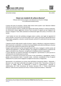 CS_Progetto intercultura al Museo delle Scienze - MUSE
