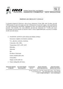 PROPOSTA DI CHECK-UP 1° LIVELLO La presente proposta di