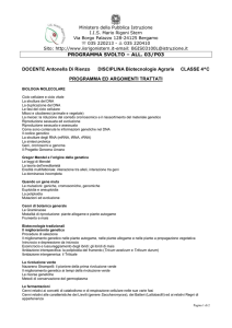 DOCENTE Antonella Di Rienzo DISCIPLINA Biotecnologie Agrarie