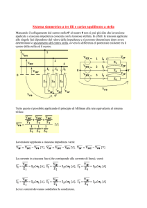 simmetrico tre fili squilibrato a stella