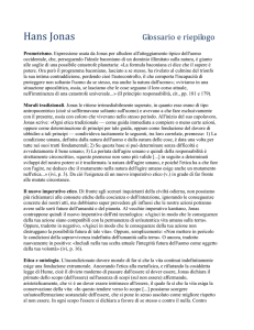Hans Jonas - Glossario e riepilogo