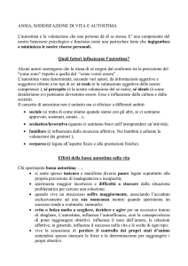 ANSIA, SODDISFAZIONE DI VITA E AUTOSTIMA