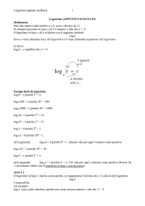 Logaritmi (APPUNTI FACILITATI)