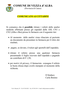 COMUNE DI VEZZA d`ALBA (Provincia di Cuneo) COMUNICATO AI