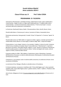 PROGRAMMA DI FILOSOFIA E DI STORIA IV B a