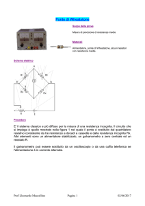 Misure di resistenze con il ponte di Wheatstone