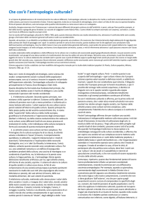 Che cos`è l`antropologia culturale?