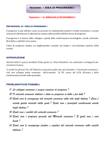 Nozione : « IDEA DI PROGRESSO » Tematica : « IL MIRACOLO