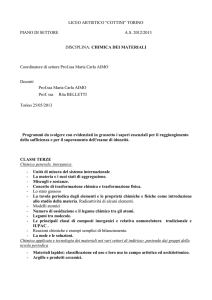 Chimica applicata nei vari settori di indirizzo
