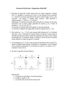 3)Due fasci di particelle cariche attraversano un campo magnetico