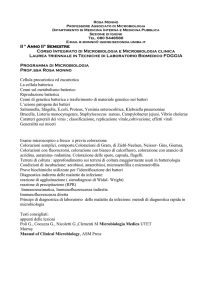 Microbiologia - Facoltà di Medicina e Chirurgia