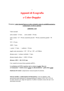 Appunti di Ecografia e Color-Doppler Premessa: i valori riportati