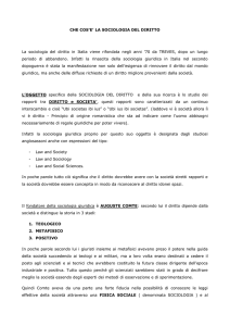 CHE COS`E` LA SOCIOLOGIA DEL DIRITTO La sociologia del diritto