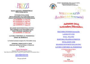 Quote aggiuntive TRIMESTRALI WELLNESS KEYS: FITNESS