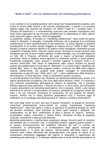 "Made in Med": una via mediterranea nel