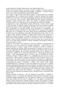 il recesso del conduttore dal contratto