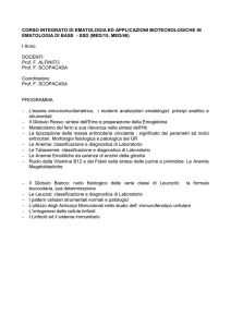CORSO INTEGRATO DI EMATOLOGIA ED APPLICAZIONI