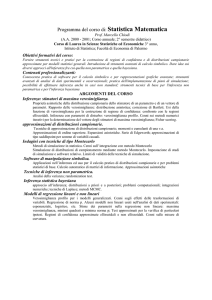 Statistica Matematica - Dipartimento di Scienze Statistiche e
