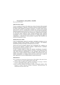 Neuropsichiatria, salute pubblica e disabilità